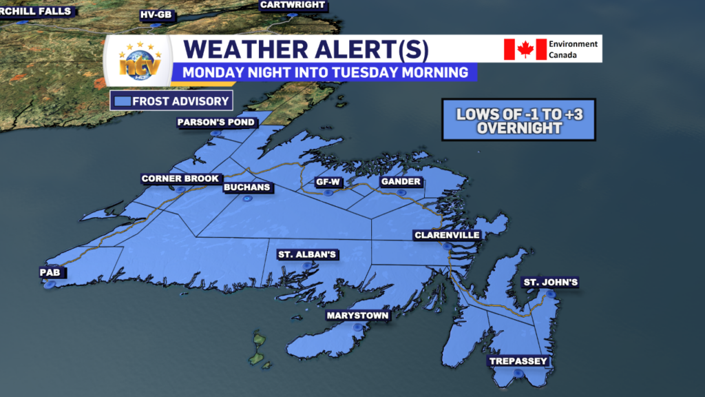 Frost Advisory for the night of September 25-26, 2023.