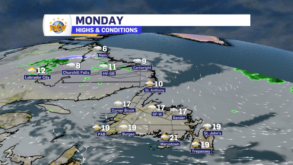Today's forecast for NL. This is for Monday, September 18, 2023